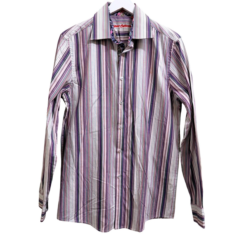 Report‎ Collection Button Down Shirt Mens Medium Flip Cuff Paisley